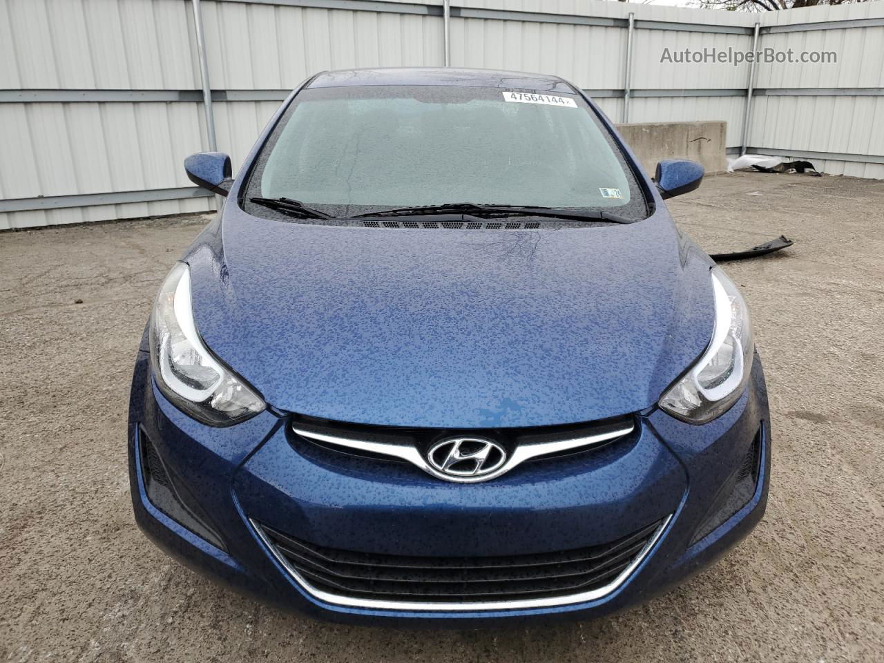 2016 Hyundai Elantra Se Blue vin: 5NPDH4AE5GH766086