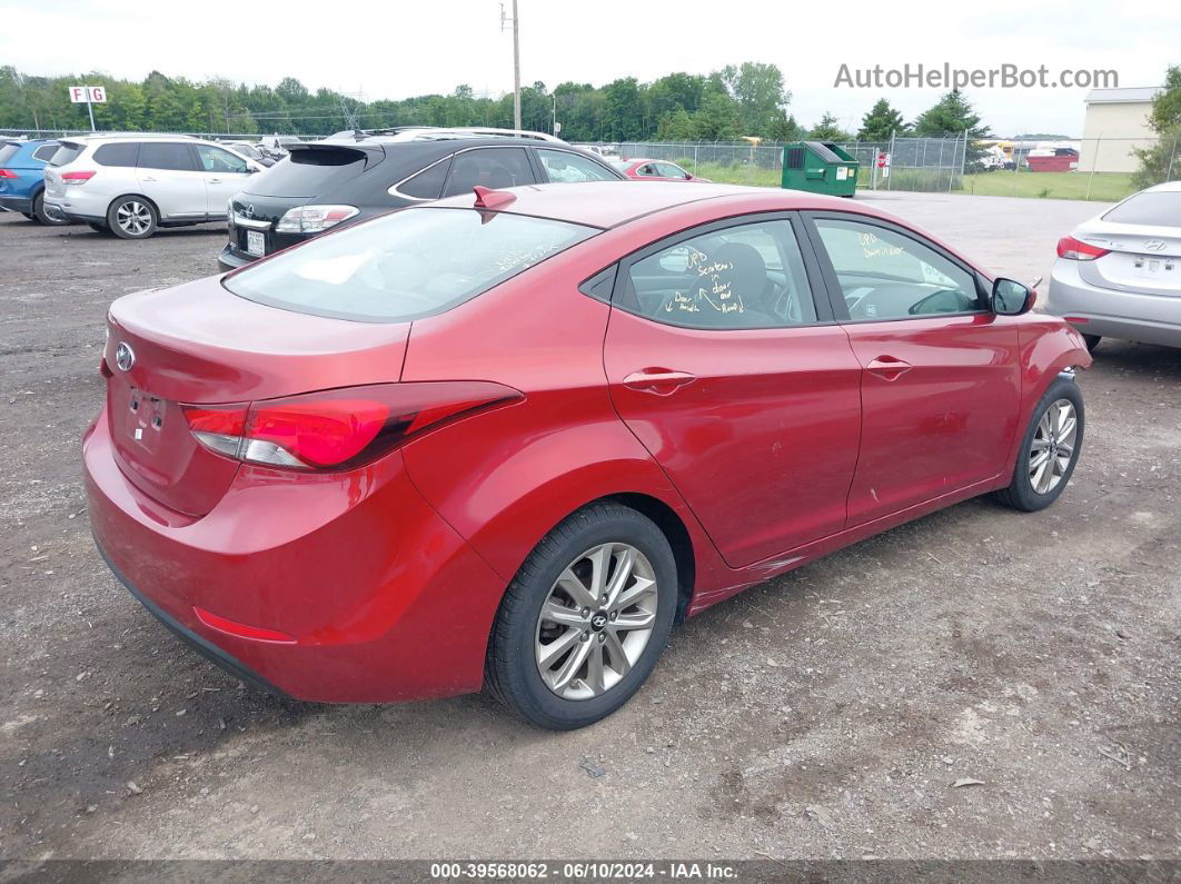 2016 Hyundai Elantra Se Red vin: 5NPDH4AE5GH789061