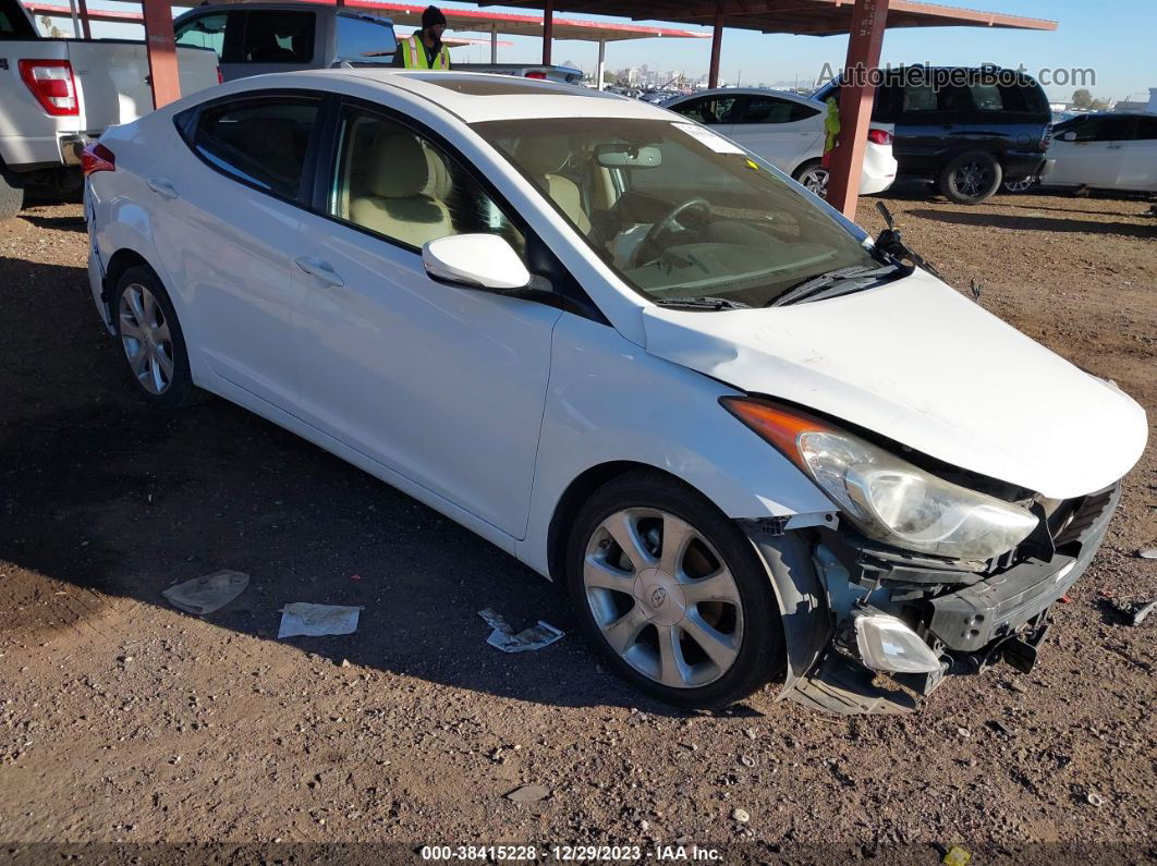 2011 Hyundai Elantra Limited White vin: 5NPDH4AE6BH011831