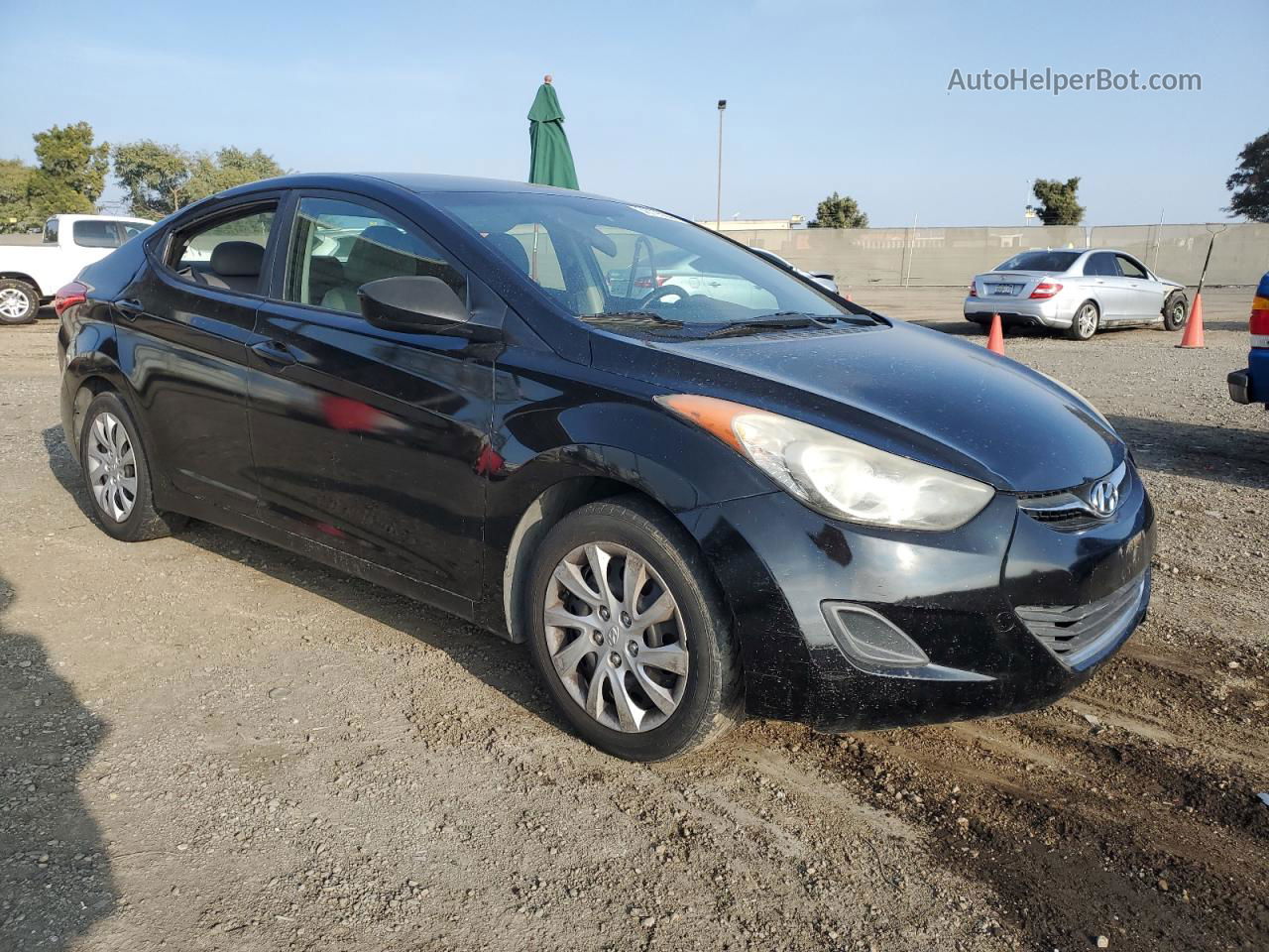 2011 Hyundai Elantra Gls Black vin: 5NPDH4AE6BH020335