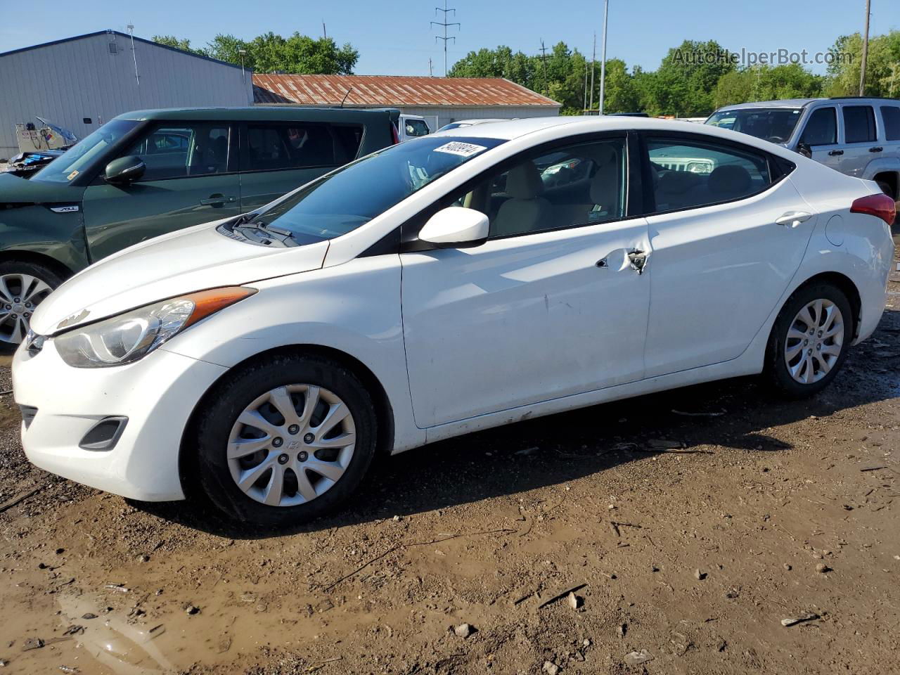 2011 Hyundai Elantra Gls White vin: 5NPDH4AE6BH029892