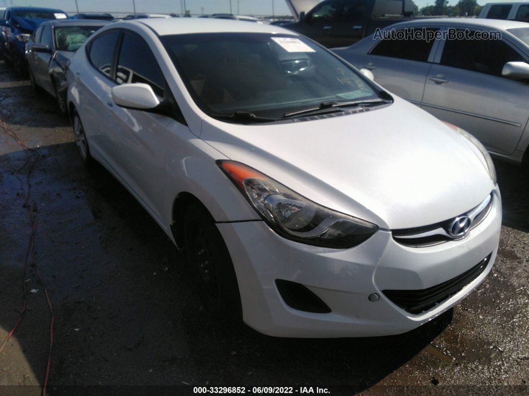 2012 Hyundai Elantra Gls White vin: 5NPDH4AE6CH068189