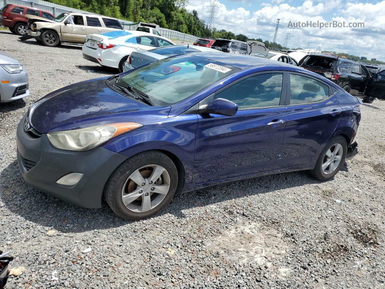 2012 Hyundai Elantra Gls Purple vin: 5NPDH4AE6CH071996