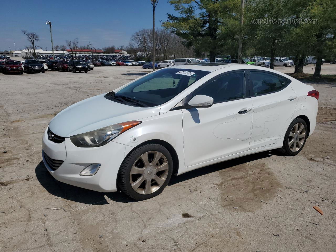 2012 Hyundai Elantra Gls White vin: 5NPDH4AE6CH123403