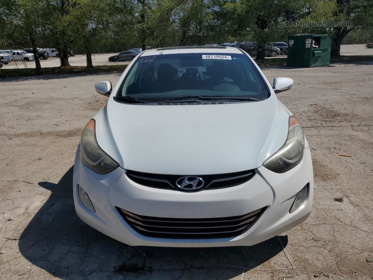 2012 Hyundai Elantra Gls White vin: 5NPDH4AE6CH123403