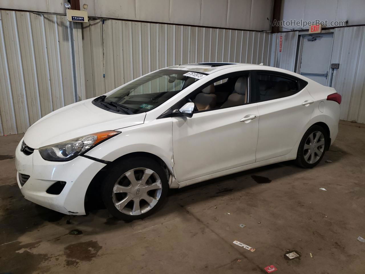 2012 Hyundai Elantra Gls White vin: 5NPDH4AE6CH131386