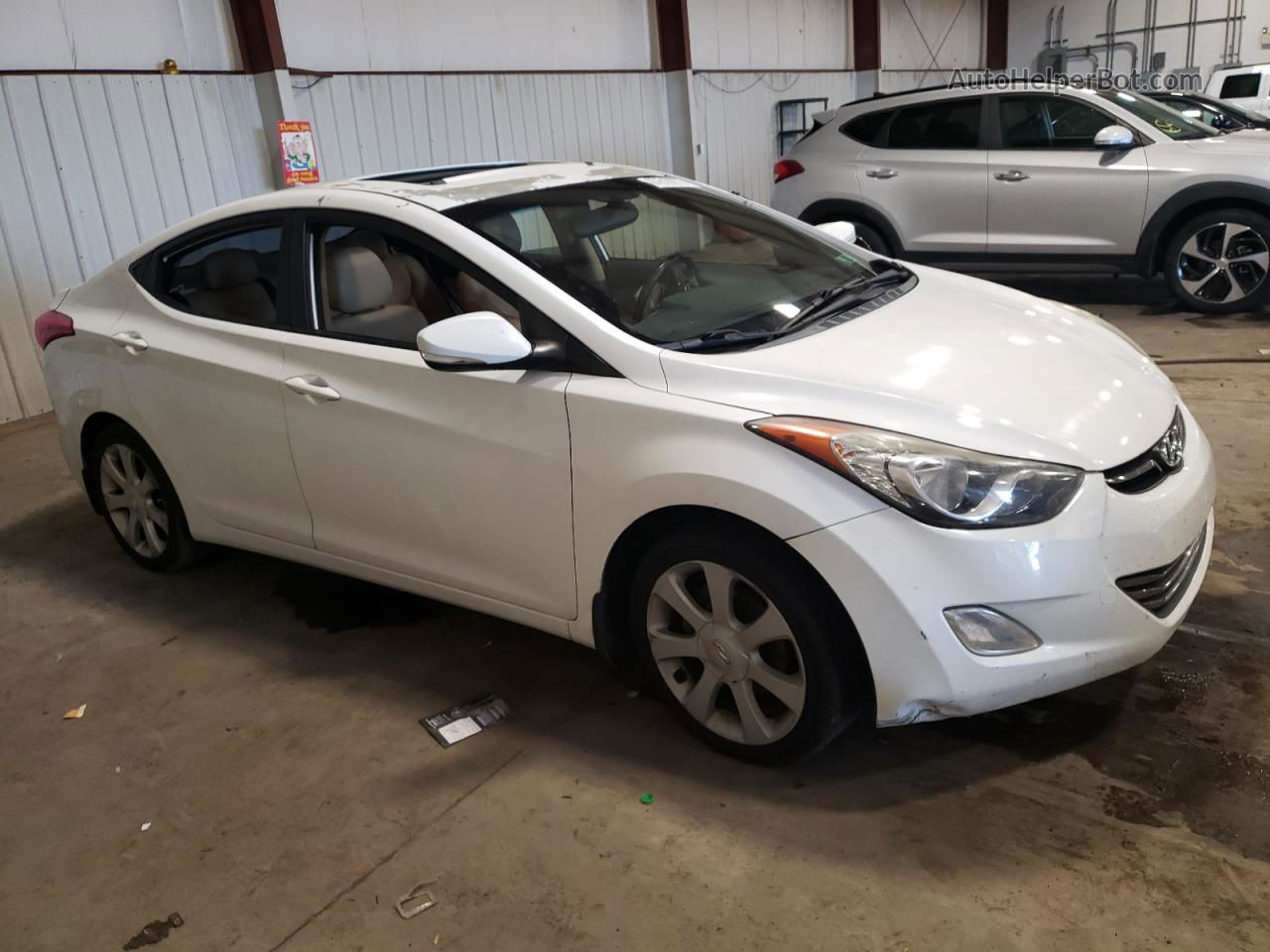 2012 Hyundai Elantra Gls White vin: 5NPDH4AE6CH131386