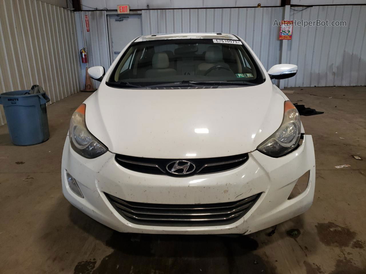 2012 Hyundai Elantra Gls White vin: 5NPDH4AE6CH131386