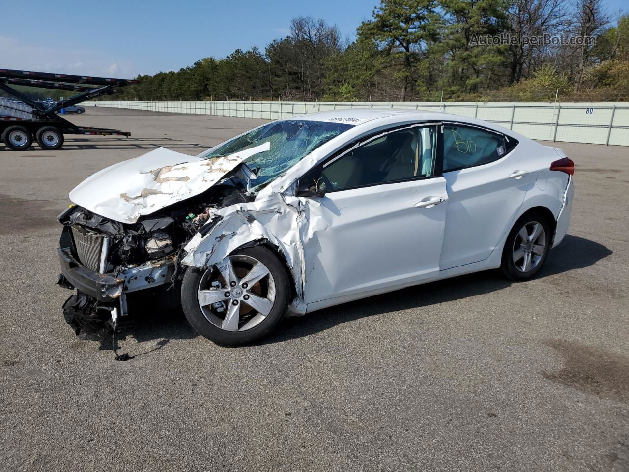 2013 Hyundai Elantra Gls White vin: 5NPDH4AE6DH162980