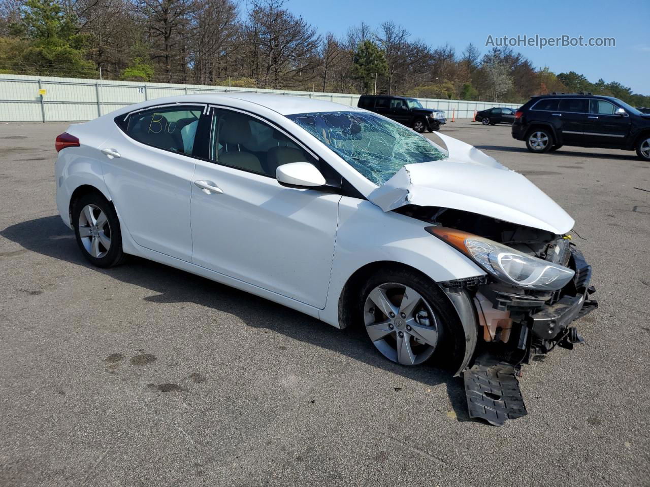 2013 Hyundai Elantra Gls Белый vin: 5NPDH4AE6DH162980