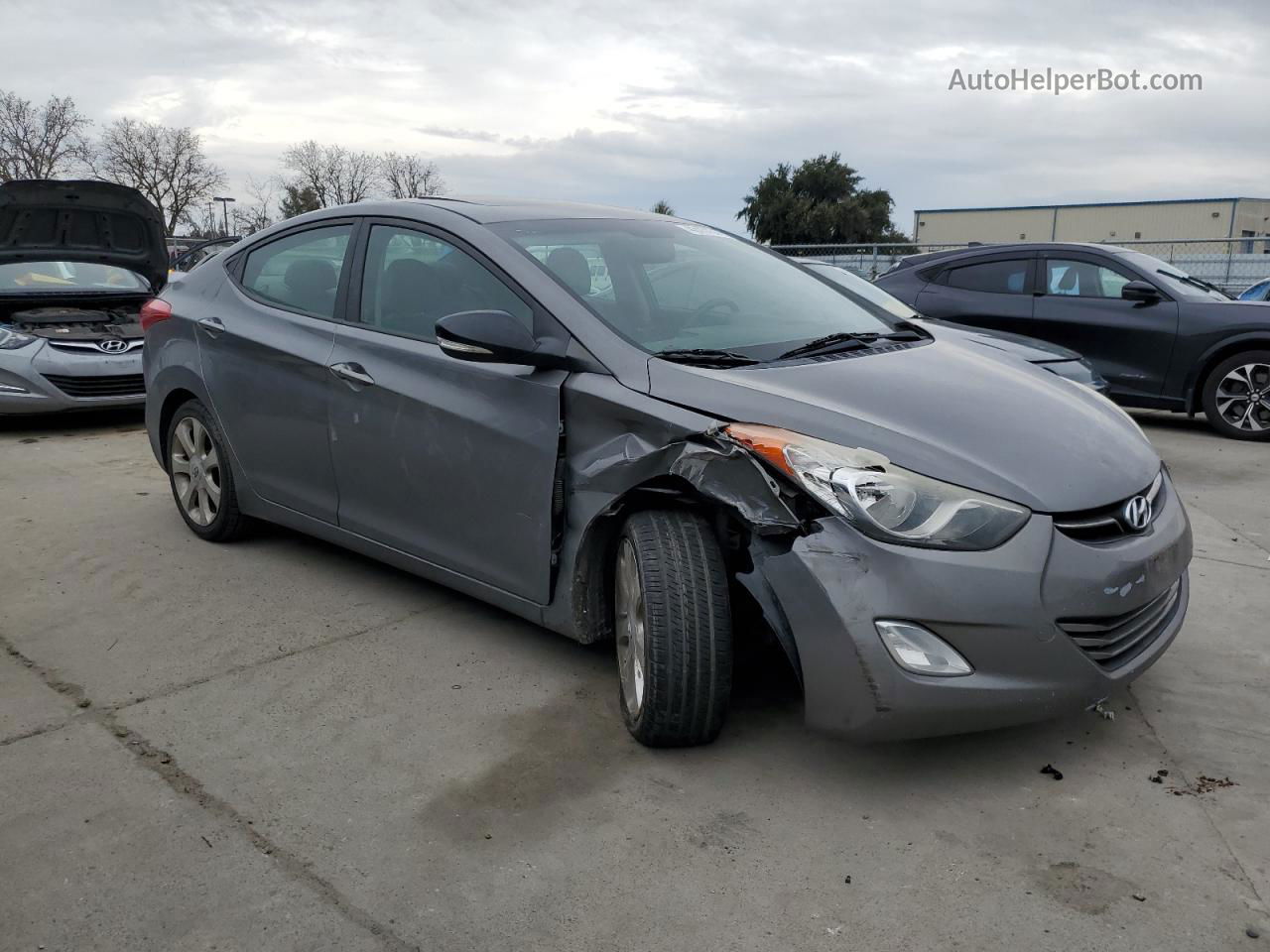 2013 Hyundai Elantra Gls Серый vin: 5NPDH4AE6DH168164