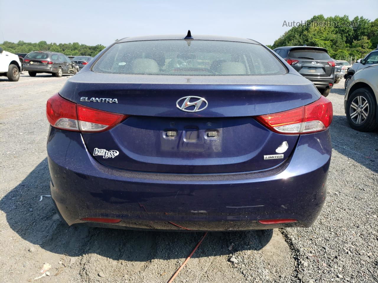 2013 Hyundai Elantra Gls Blue vin: 5NPDH4AE6DH195896