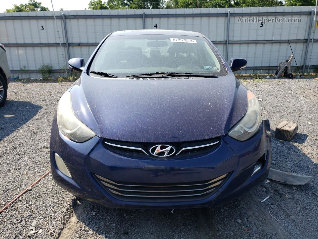 2013 Hyundai Elantra Gls Blue vin: 5NPDH4AE6DH195896