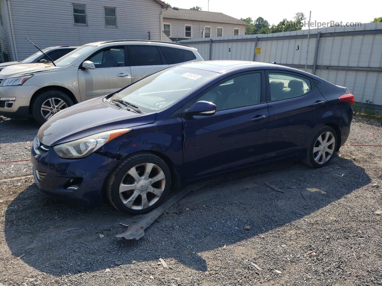 2013 Hyundai Elantra Gls Blue vin: 5NPDH4AE6DH195896