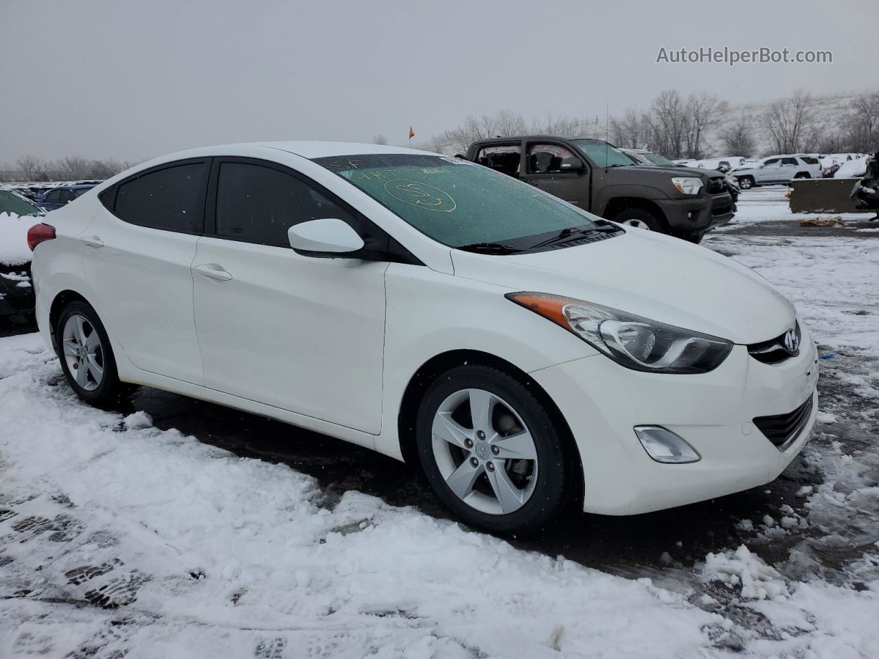 2013 Hyundai Elantra Gls White vin: 5NPDH4AE6DH268670