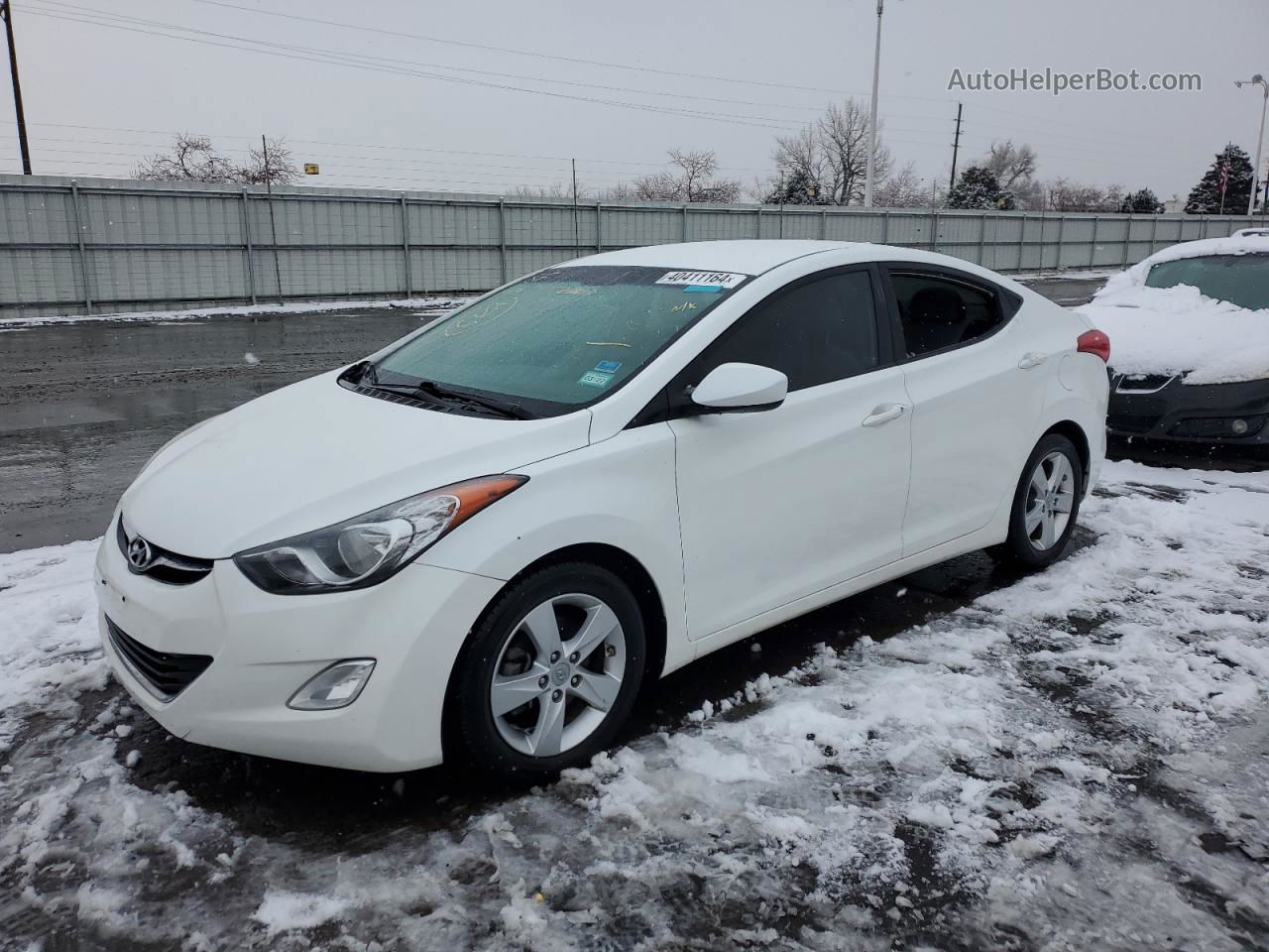 2013 Hyundai Elantra Gls White vin: 5NPDH4AE6DH268670