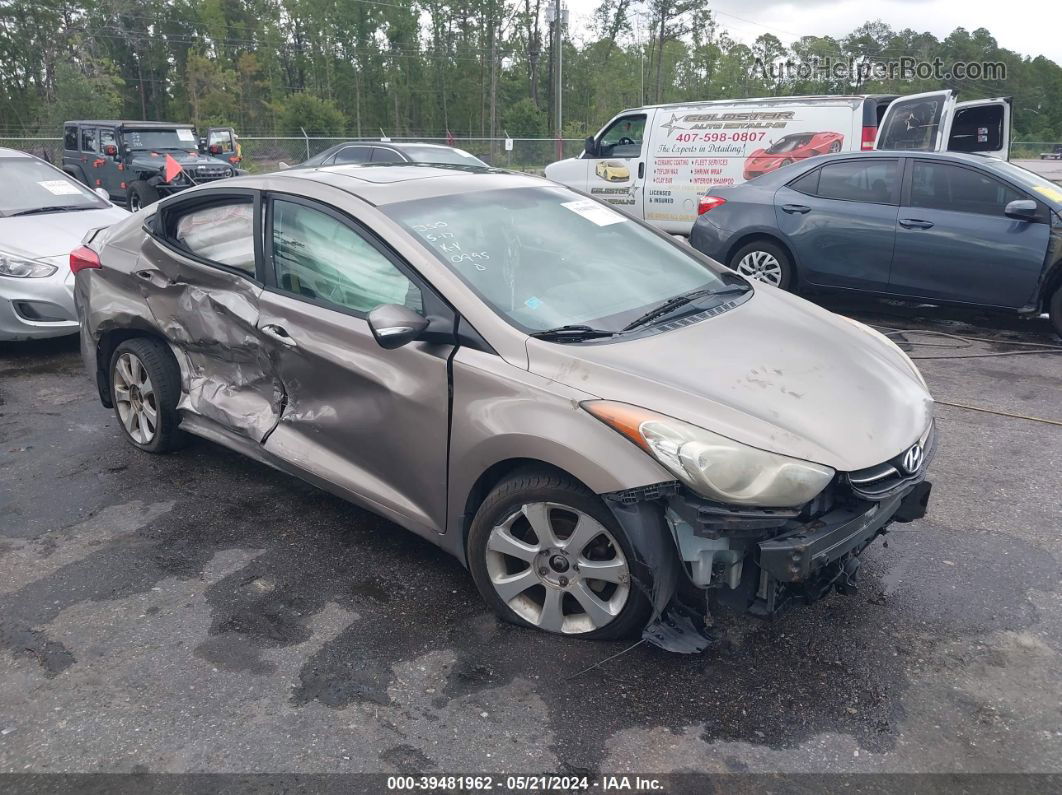 2013 Hyundai Elantra Limited Beige vin: 5NPDH4AE6DH280995