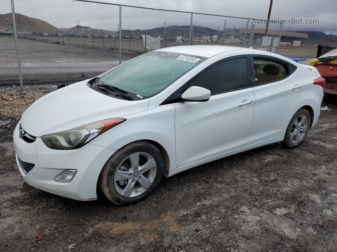 2013 Hyundai Elantra Gls White vin: 5NPDH4AE6DH301358