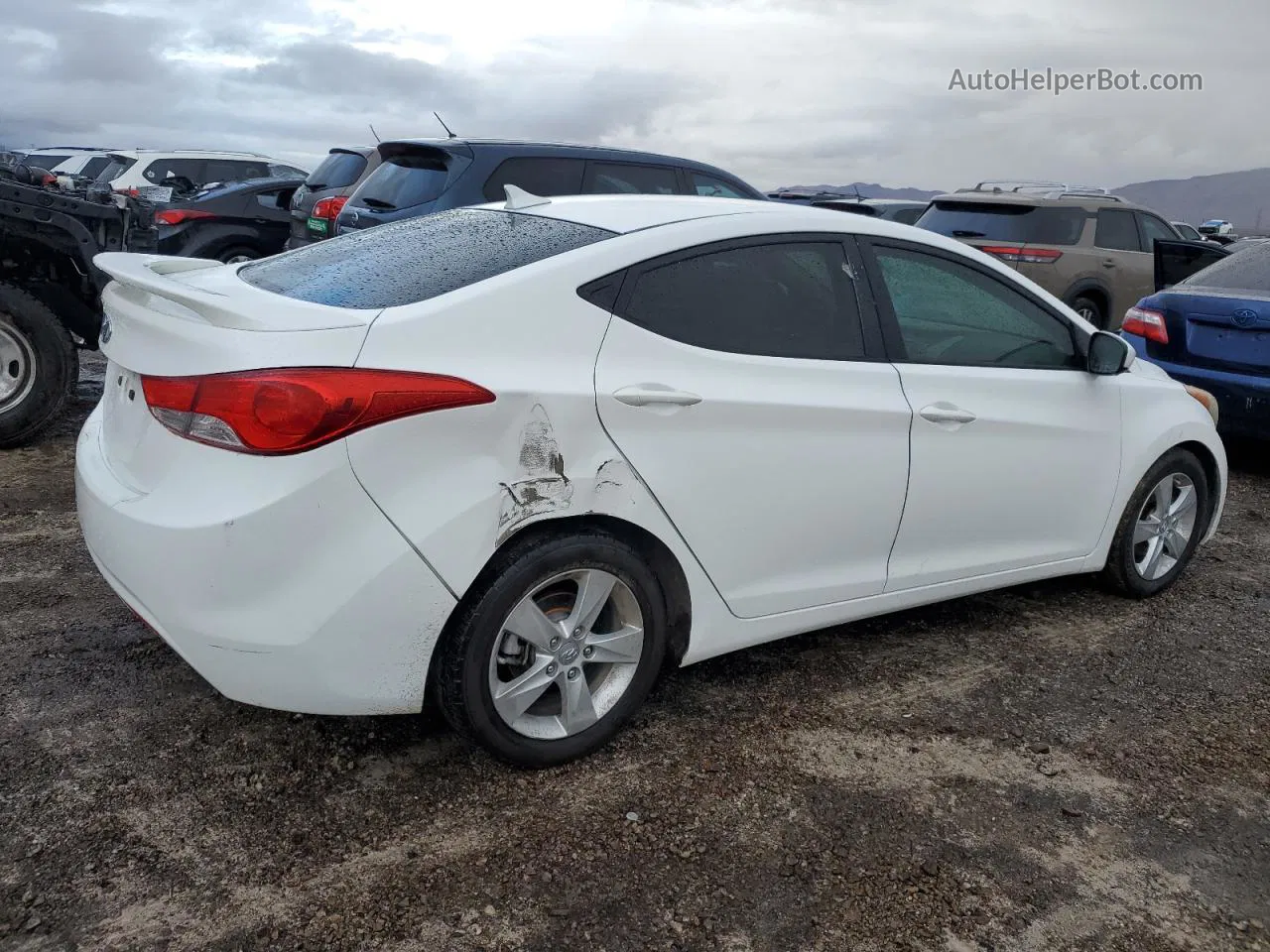 2013 Hyundai Elantra Gls White vin: 5NPDH4AE6DH301358