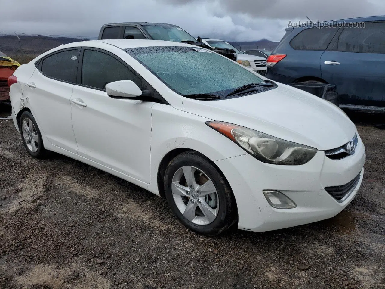 2013 Hyundai Elantra Gls White vin: 5NPDH4AE6DH301358