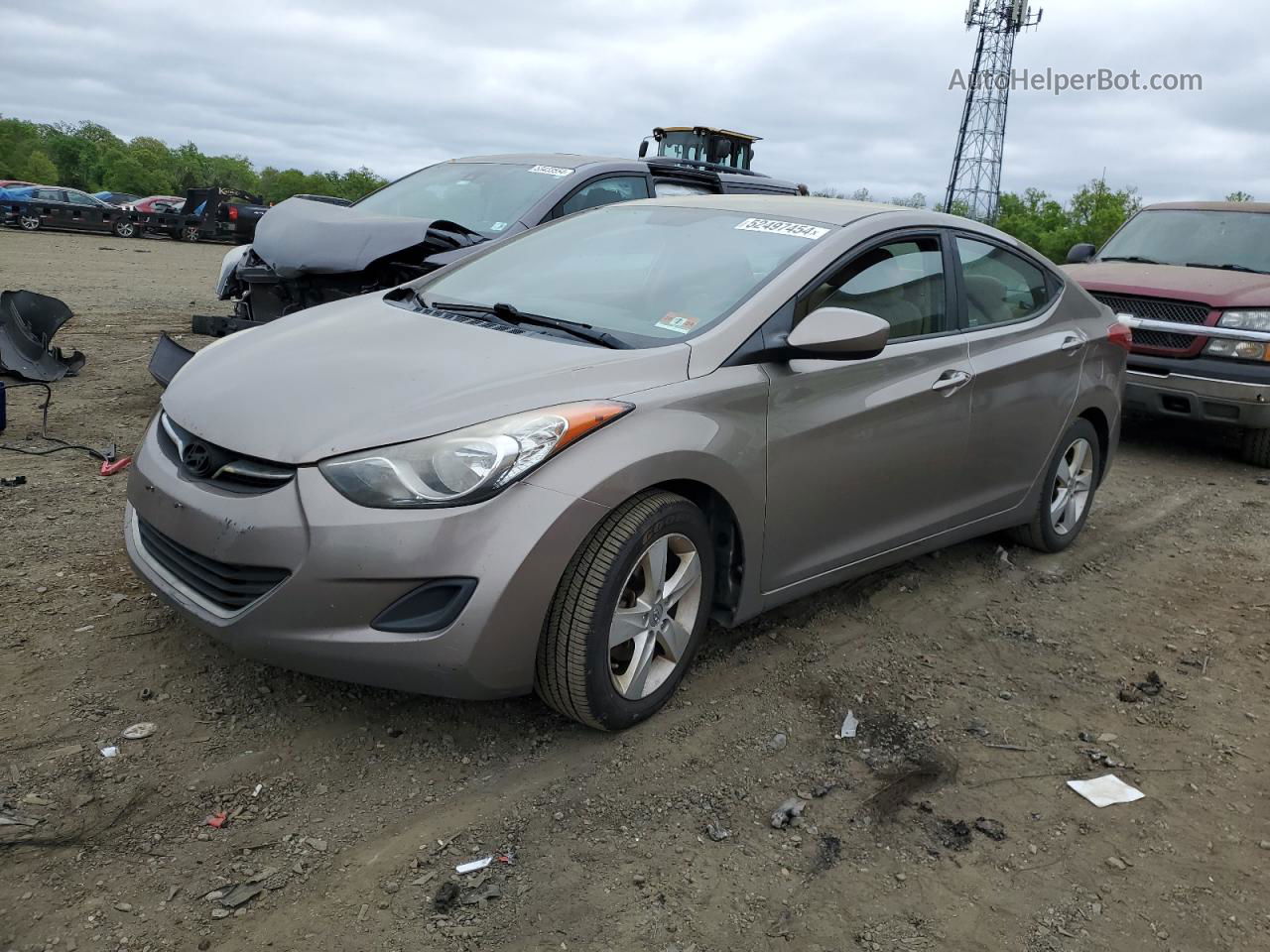 2013 Hyundai Elantra Gls Gray vin: 5NPDH4AE6DH323554