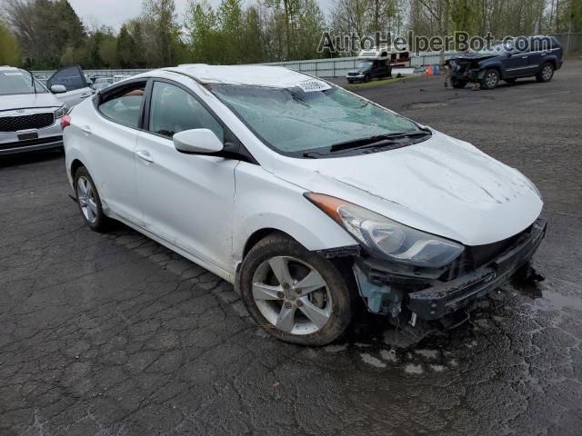 2013 Hyundai Elantra Gls White vin: 5NPDH4AE6DH343237