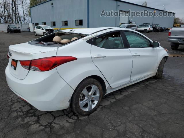 2013 Hyundai Elantra Gls White vin: 5NPDH4AE6DH343237