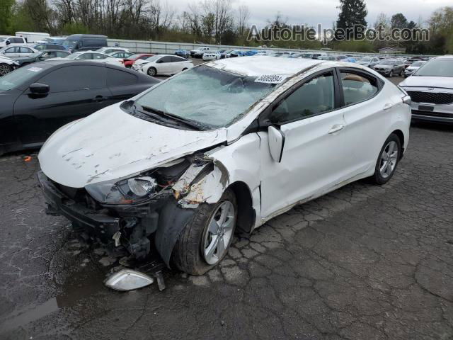 2013 Hyundai Elantra Gls White vin: 5NPDH4AE6DH343237