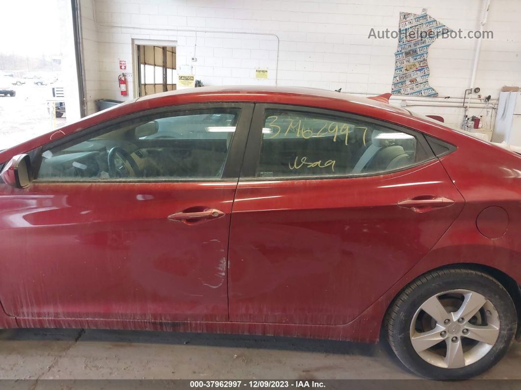 2013 Hyundai Elantra Gls Red vin: 5NPDH4AE6DH353704