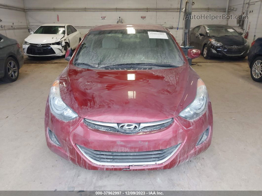 2013 Hyundai Elantra Gls Red vin: 5NPDH4AE6DH353704