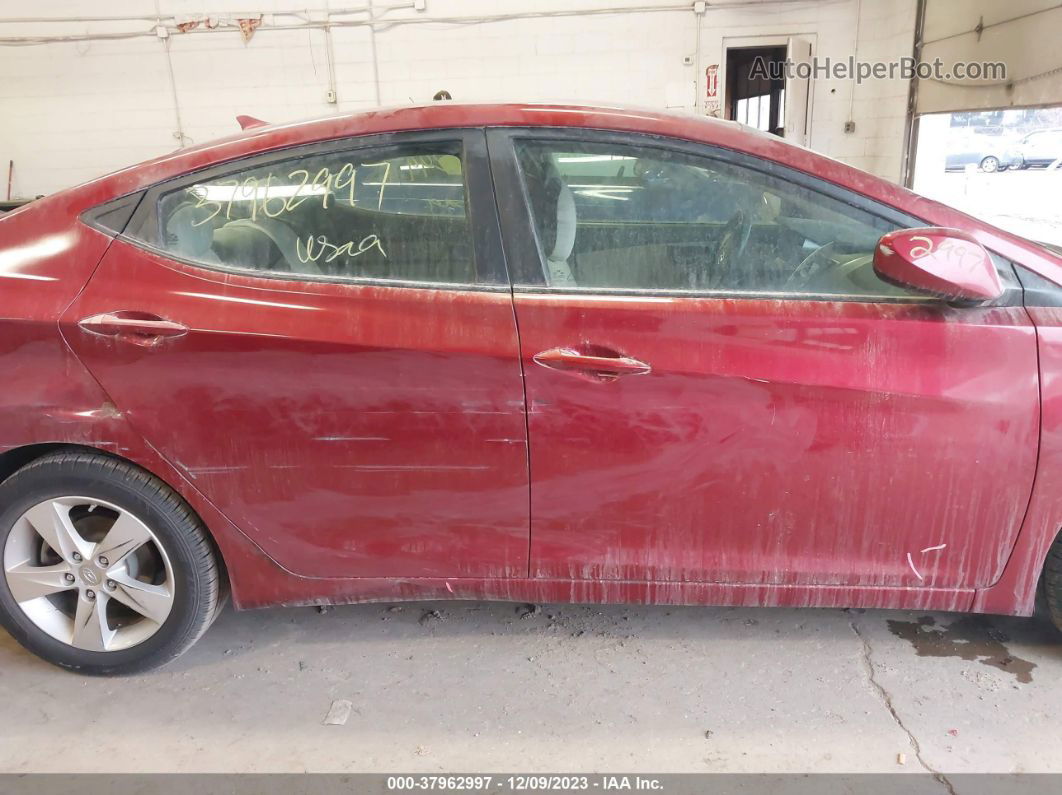 2013 Hyundai Elantra Gls Red vin: 5NPDH4AE6DH353704