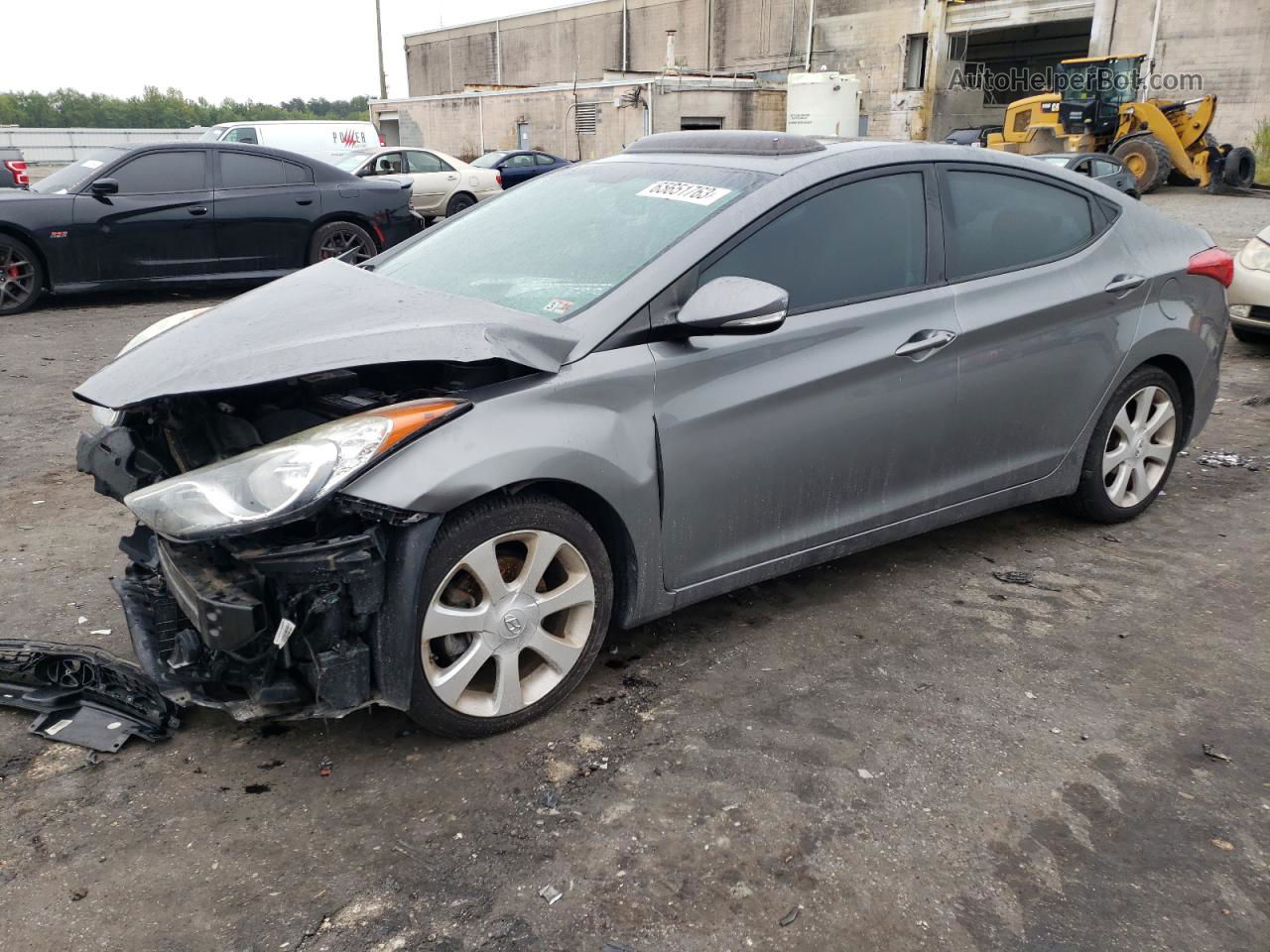 2013 Hyundai Elantra Gls Gray vin: 5NPDH4AE6DH375086