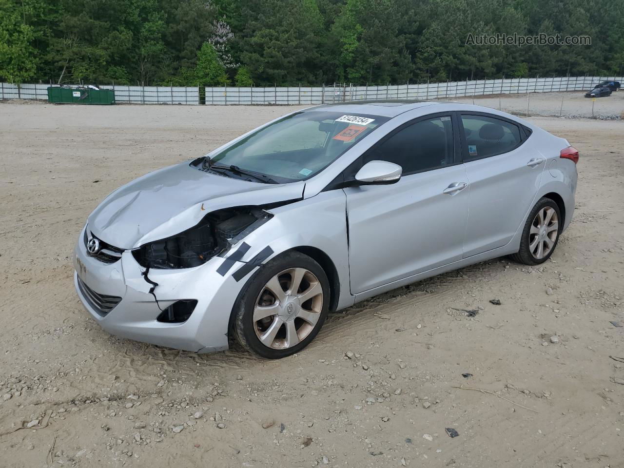 2013 Hyundai Elantra Gls Silver vin: 5NPDH4AE6DH393829