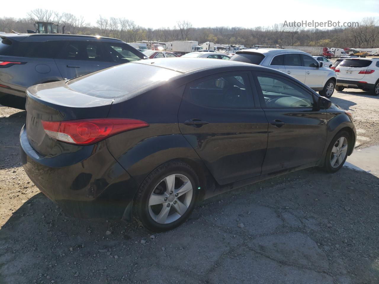 2013 Hyundai Elantra Gls Black vin: 5NPDH4AE6DH398934