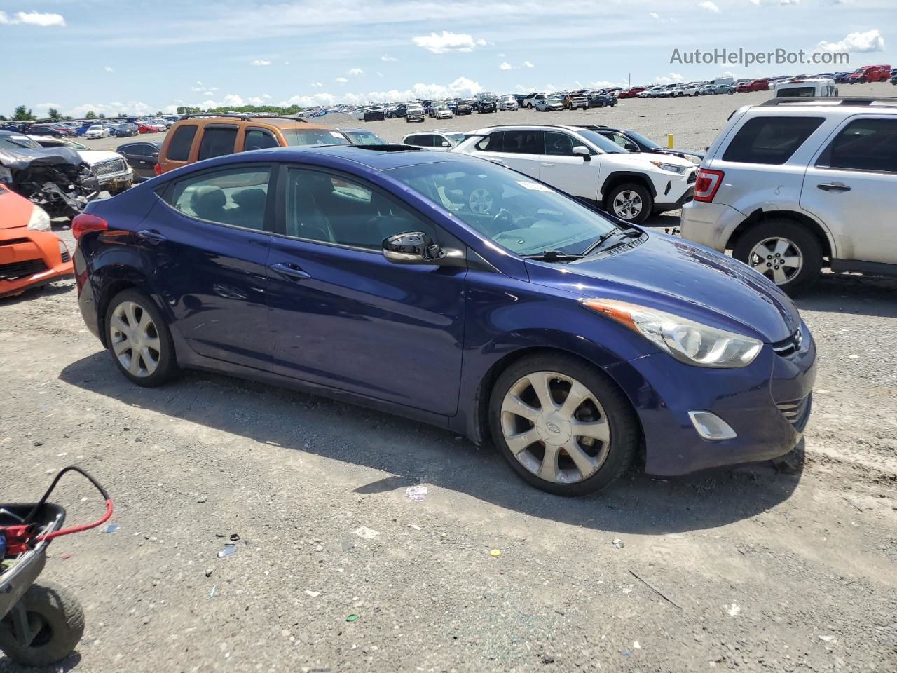 2013 Hyundai Elantra Gls Blue vin: 5NPDH4AE6DH405249