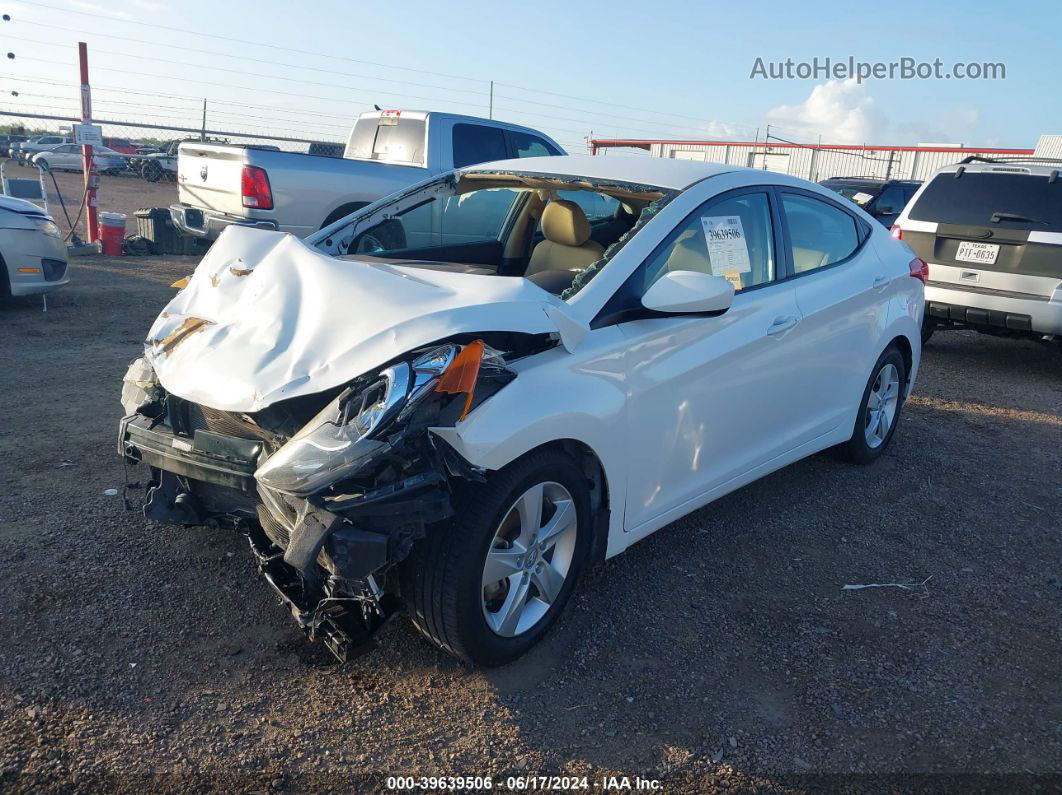 2013 Hyundai Elantra Gls White vin: 5NPDH4AE6DH421757