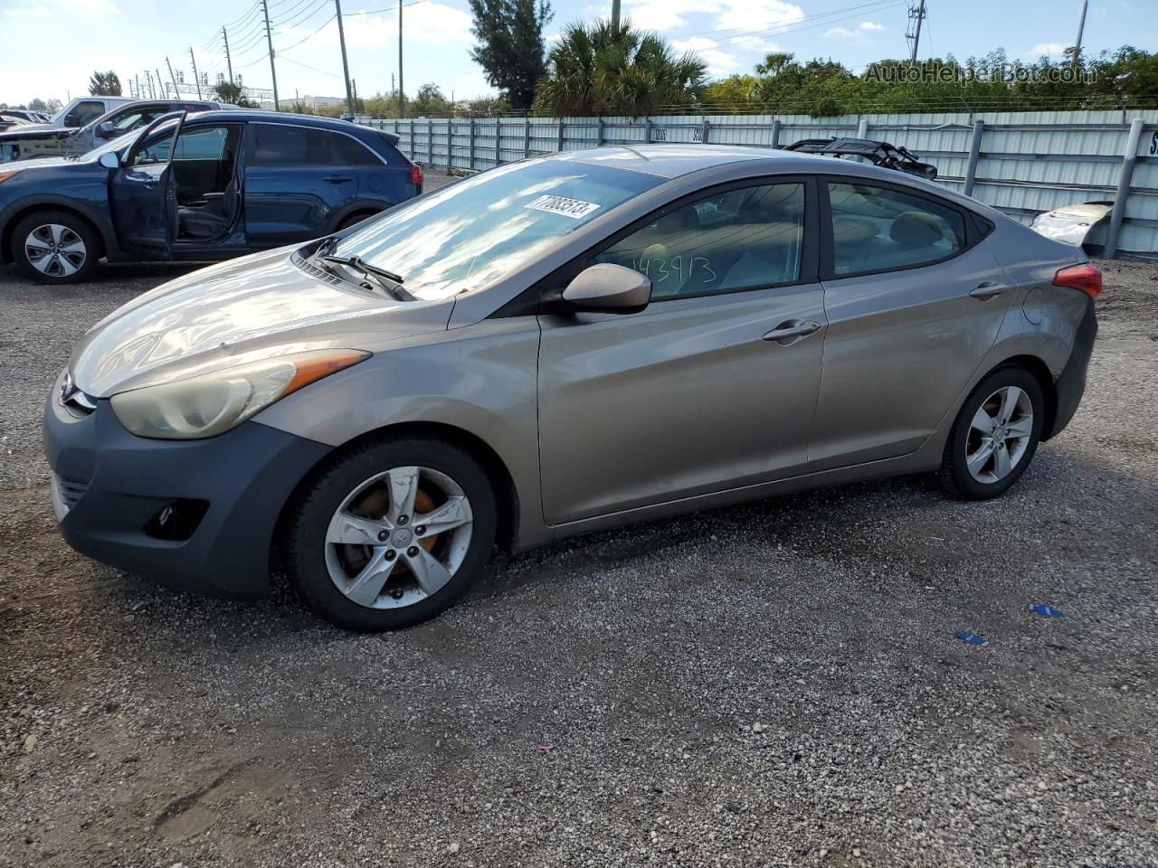 2013 Hyundai Elantra Gls Beige vin: 5NPDH4AE6DH422200