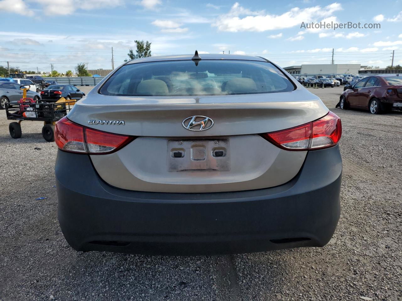 2013 Hyundai Elantra Gls Beige vin: 5NPDH4AE6DH422200