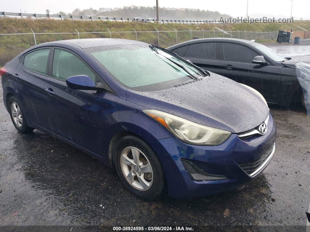 2014 Hyundai Elantra Se Blue vin: 5NPDH4AE6EH455747