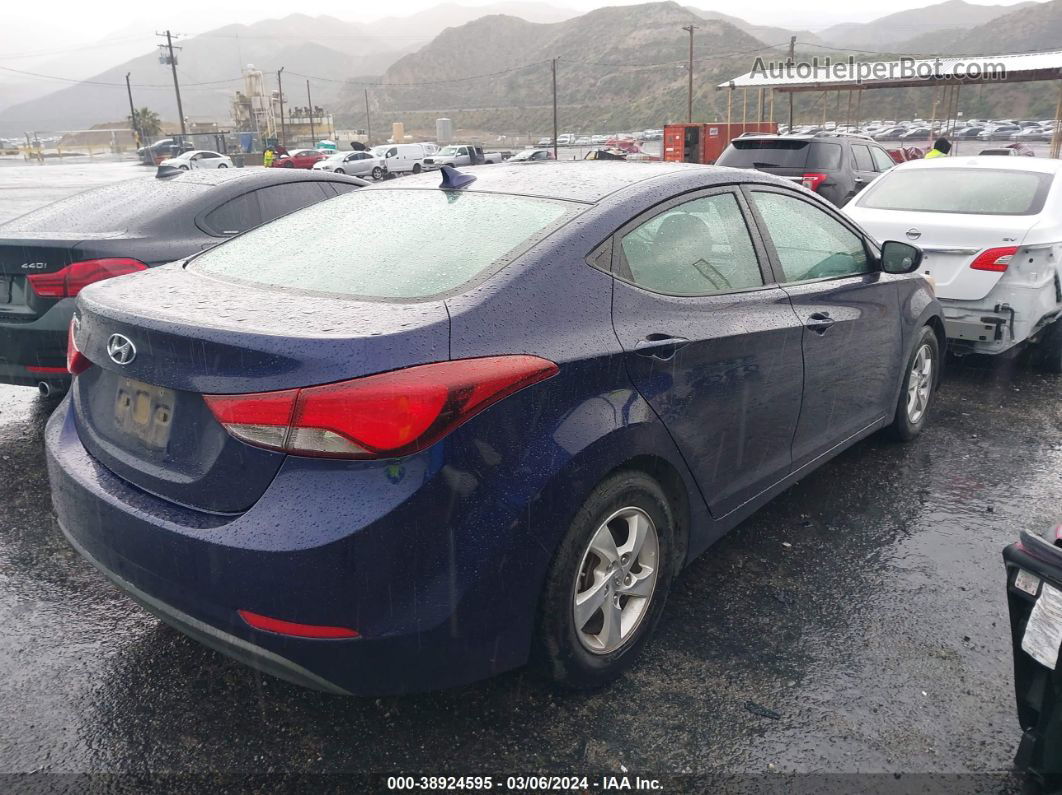 2014 Hyundai Elantra Se Blue vin: 5NPDH4AE6EH455747