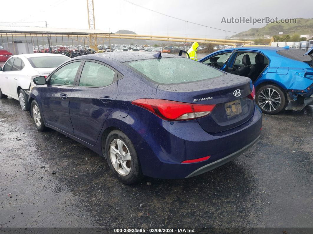 2014 Hyundai Elantra Se Blue vin: 5NPDH4AE6EH455747