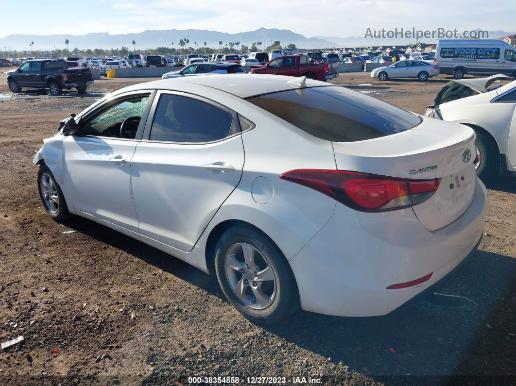 2014 Hyundai Elantra Se White vin: 5NPDH4AE6EH463668