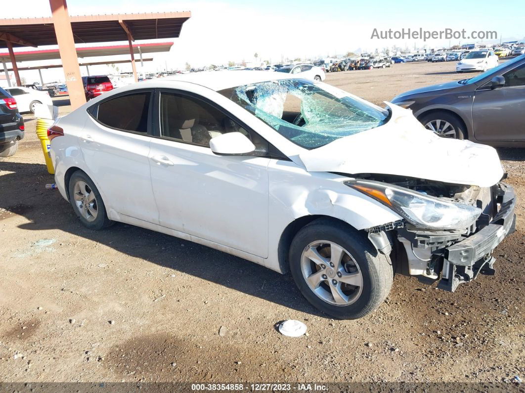 2014 Hyundai Elantra Se White vin: 5NPDH4AE6EH463668