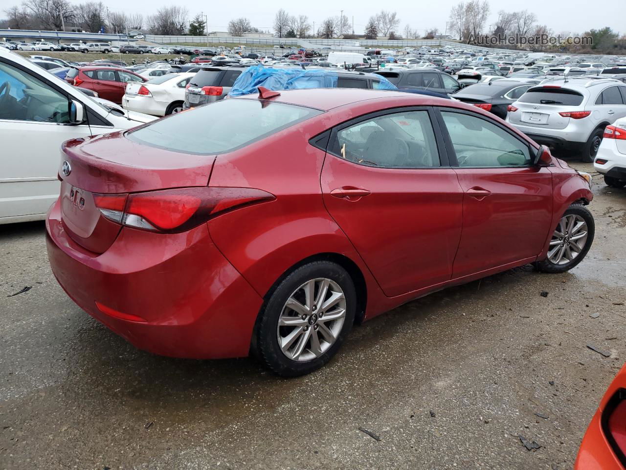 2014 Hyundai Elantra Se Burgundy vin: 5NPDH4AE6EH476646