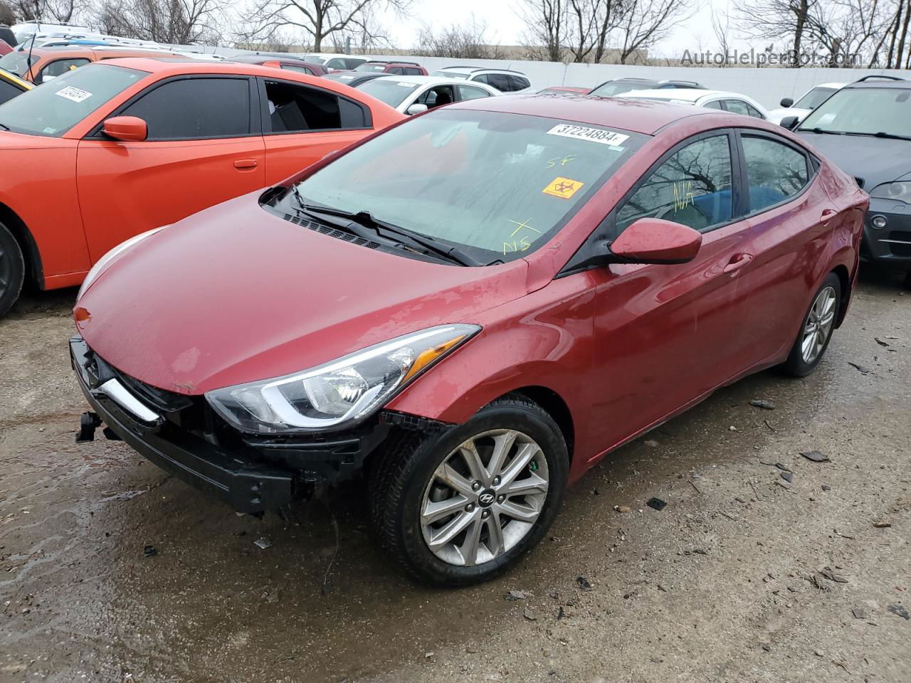 2014 Hyundai Elantra Se Burgundy vin: 5NPDH4AE6EH476646