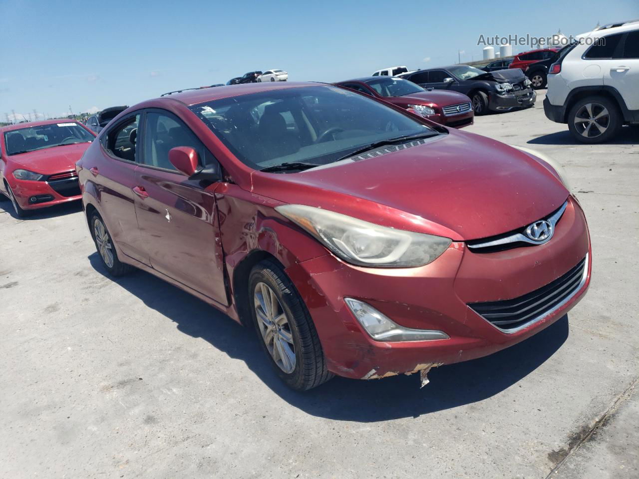 2014 Hyundai Elantra Se Красный vin: 5NPDH4AE6EH542211