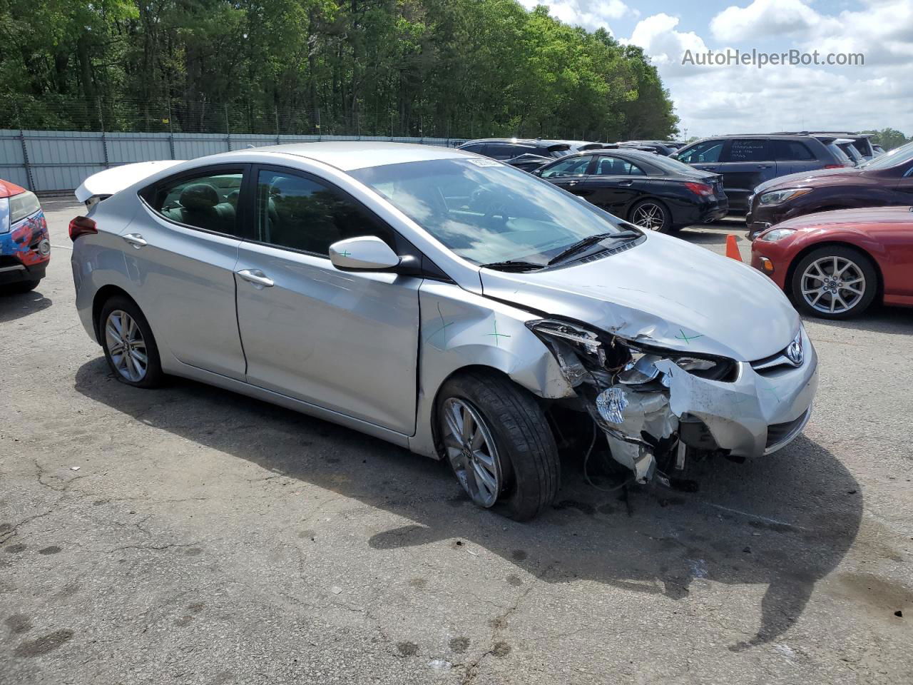 2015 Hyundai Elantra Se Серебряный vin: 5NPDH4AE6FH616566