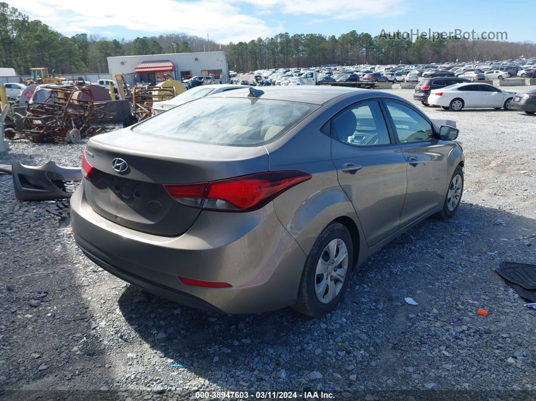 2016 Hyundai Elantra Se Gray vin: 5NPDH4AE6GH664263