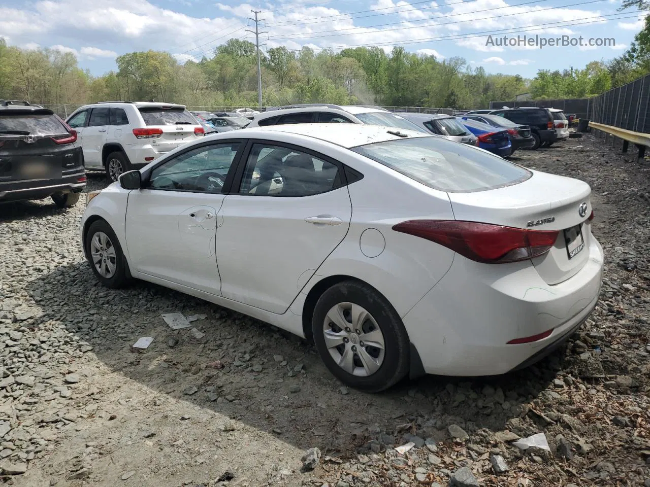 2016 Hyundai Elantra Se White vin: 5NPDH4AE6GH664330