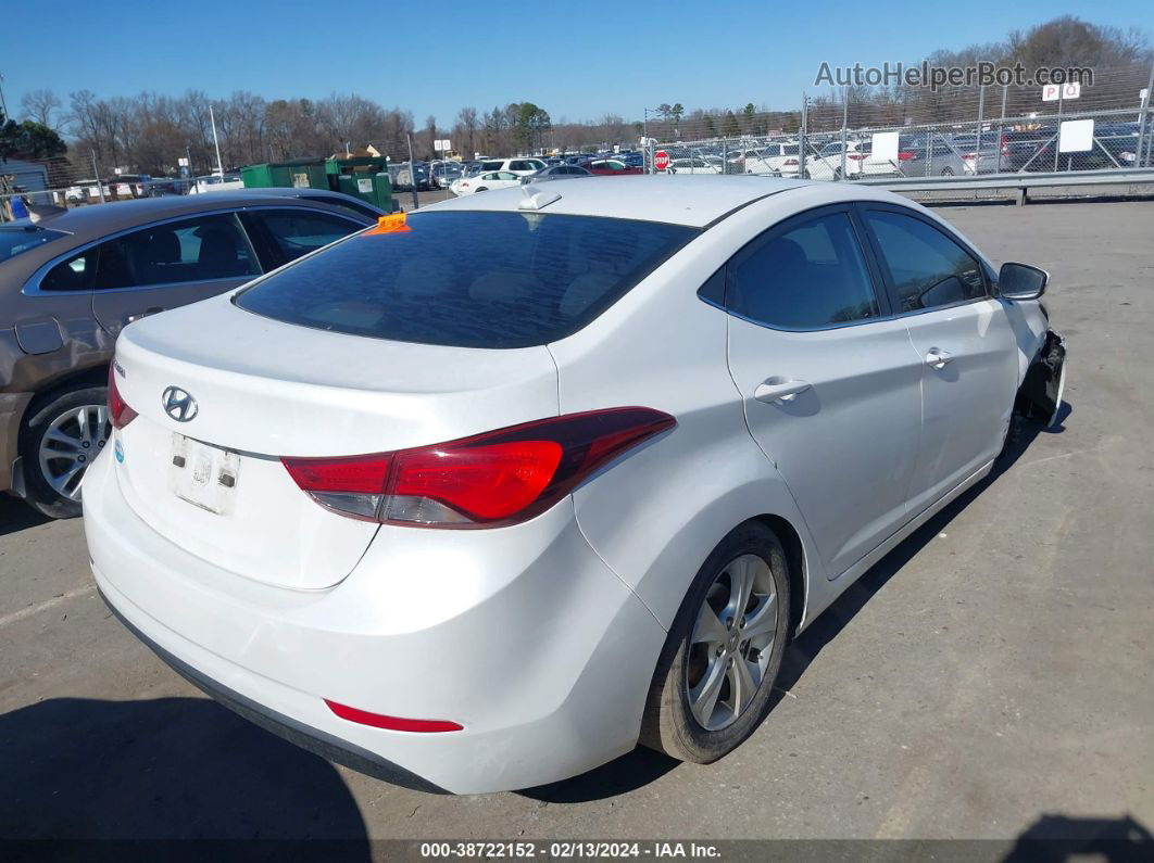 2016 Hyundai Elantra Value Edition White vin: 5NPDH4AE6GH682360